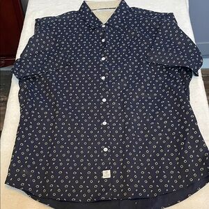 7 Diamonds Navy and White Patterned Shirt